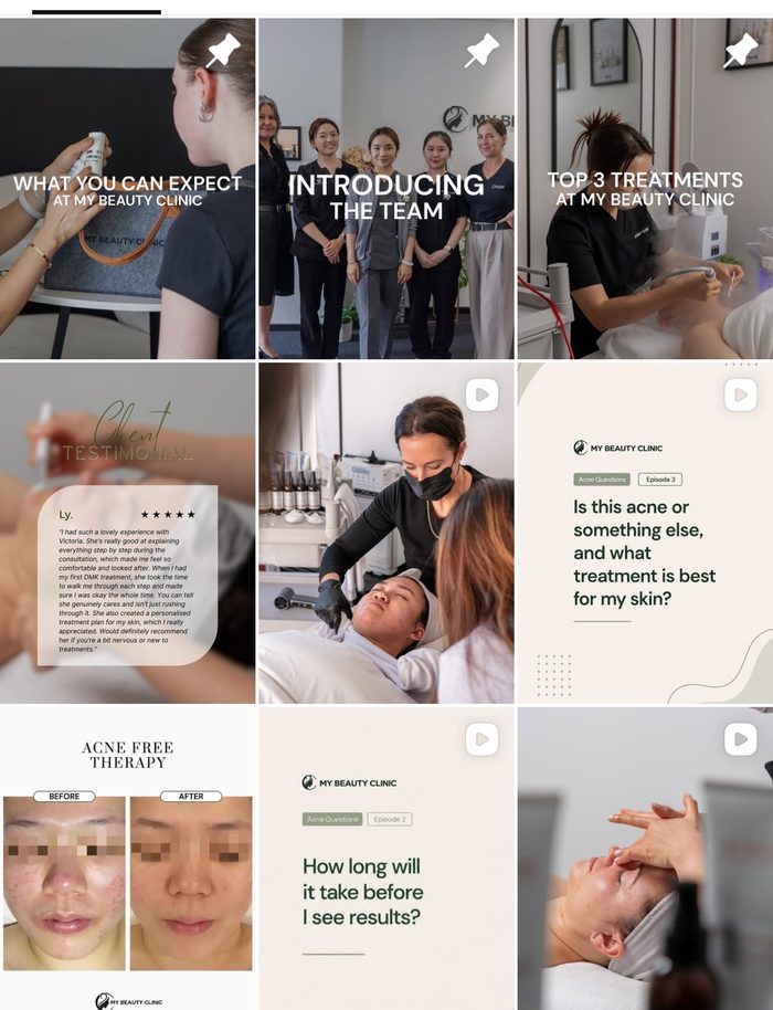 My Beauty Clinic Instagram profile after Social Creatives