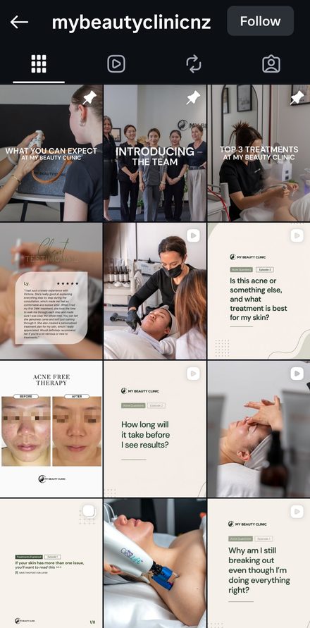 My Beauty Clinic Instagram page